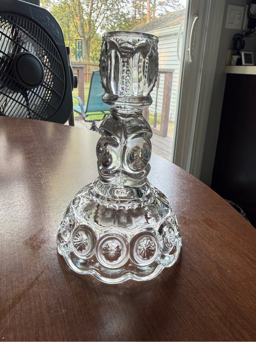 Clear tall Moon and Stars candle stick *READ*